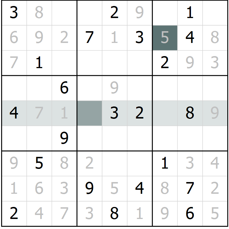 Position des candidats pour la solution de la Gr 8 page 11 du magazine de sudoku Virtuose n° 126