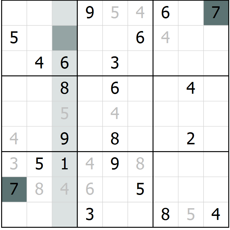 Position des candidats pour la solution de la Gr 1 page 4 du magazine de sudoku Virtuose n° 130