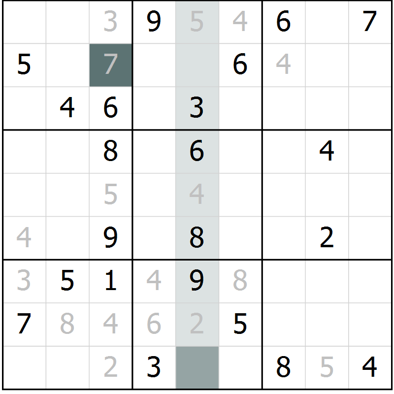 Position des candidats pour la solution de la Gr 1 page 4 du magazine de sudoku Virtuose n° 130