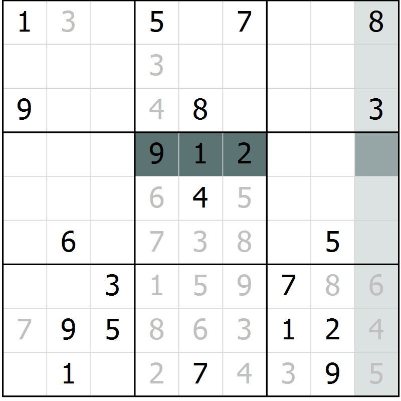 Position des candidats pour la solution de la Gr 11 page 14 du magazine de sudoku Virtuose n° 130