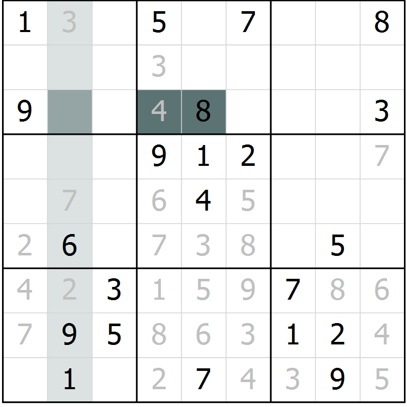 Position des candidats pour la solution de la Gr 11 page 14 du magazine de sudoku Virtuose n° 130