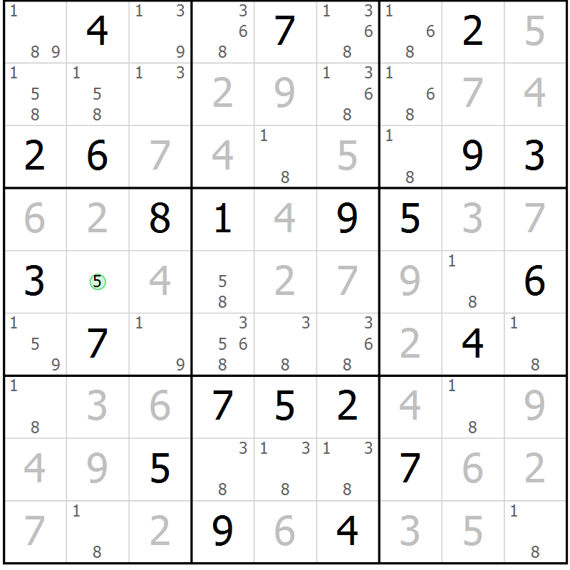 Position des candidats pour la solution de la Gr 12 page 15 du magazine de sudoku Virtuose n° 130