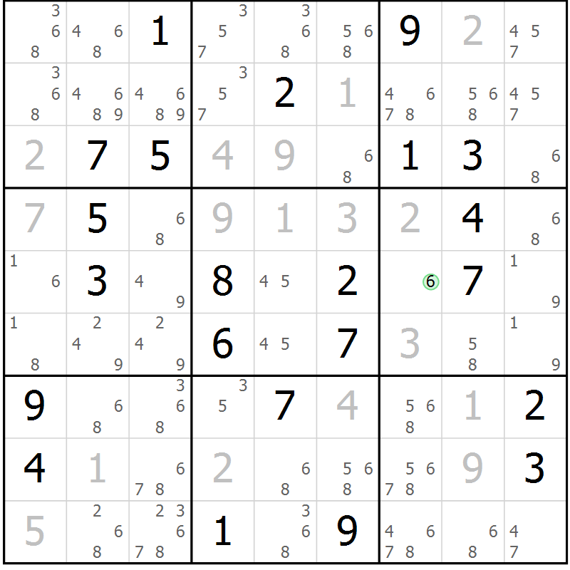 Position des candidats pour la solution de la Gr 16 page 19 du magazine de sudoku Virtuose n° 130
