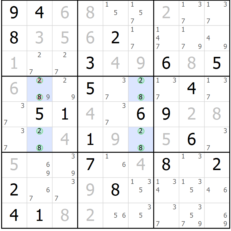 Position des candidats pour la solution de la Gr 21 page 24 du magazine de sudoku Virtuose n° 130