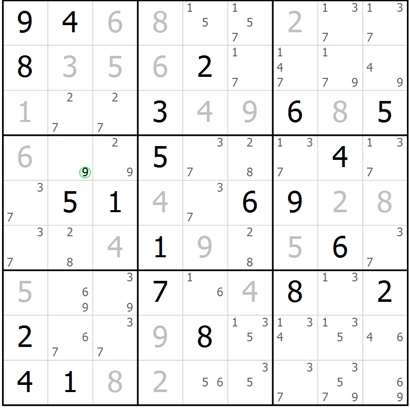 Position des candidats pour la solution de la Gr 21 page 24 du magazine de sudoku Virtuose n° 130
