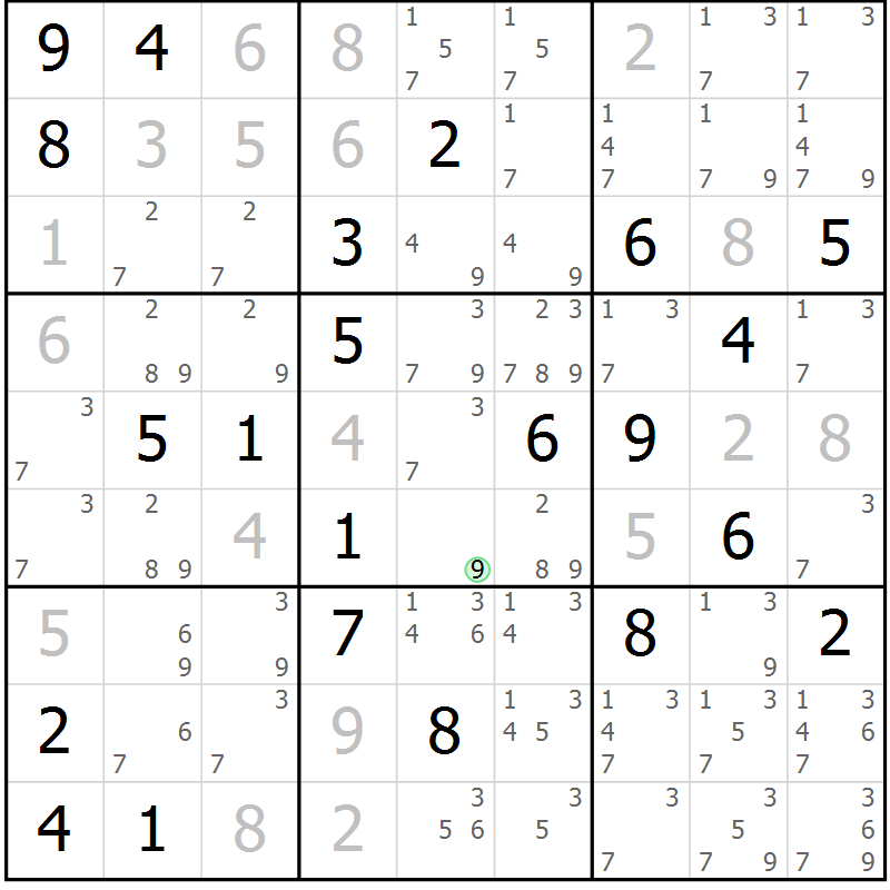 Position des candidats pour la solution de la Gr 21 page 24 du magazine de sudoku Virtuose n° 130