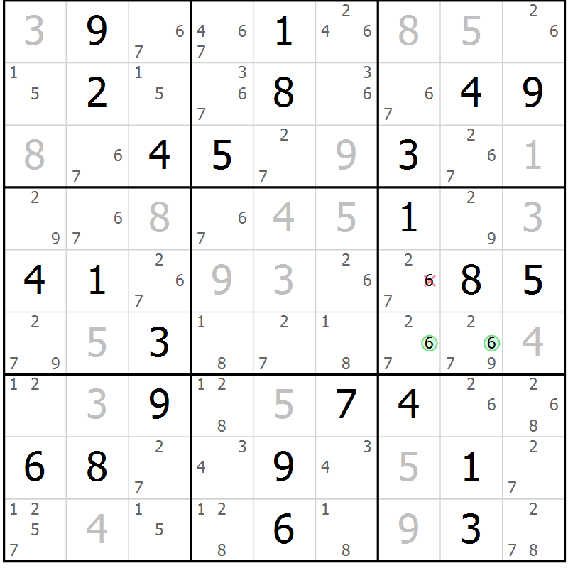 Position des candidats pour la solution de la Gr 24 page 27 du magazine de sudoku Virtuose n° 130