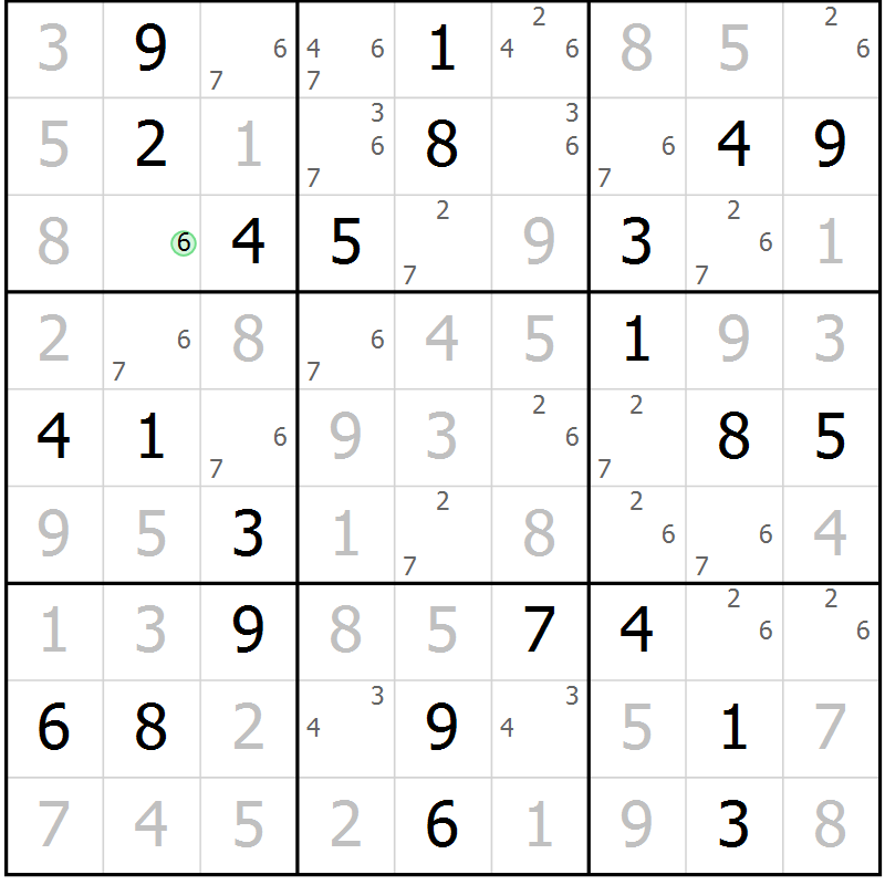 Position des candidats pour la solution de la Gr 24 page 27 du magazine de sudoku Virtuose n° 130