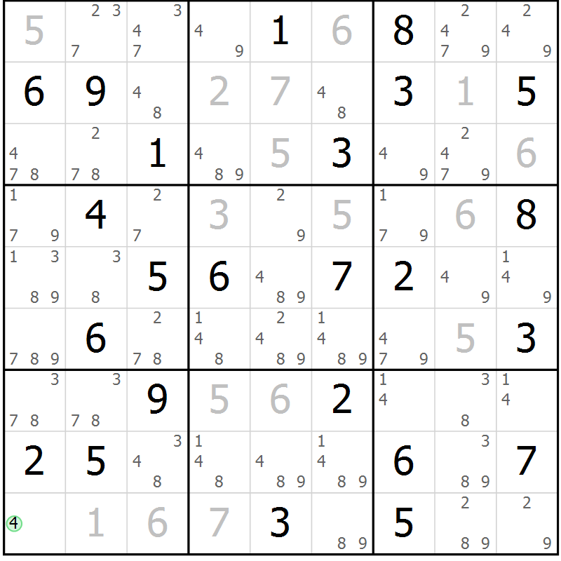 Position des candidats pour la solution de la Gr 25 page 28 du magazine de sudoku Virtuose n° 130