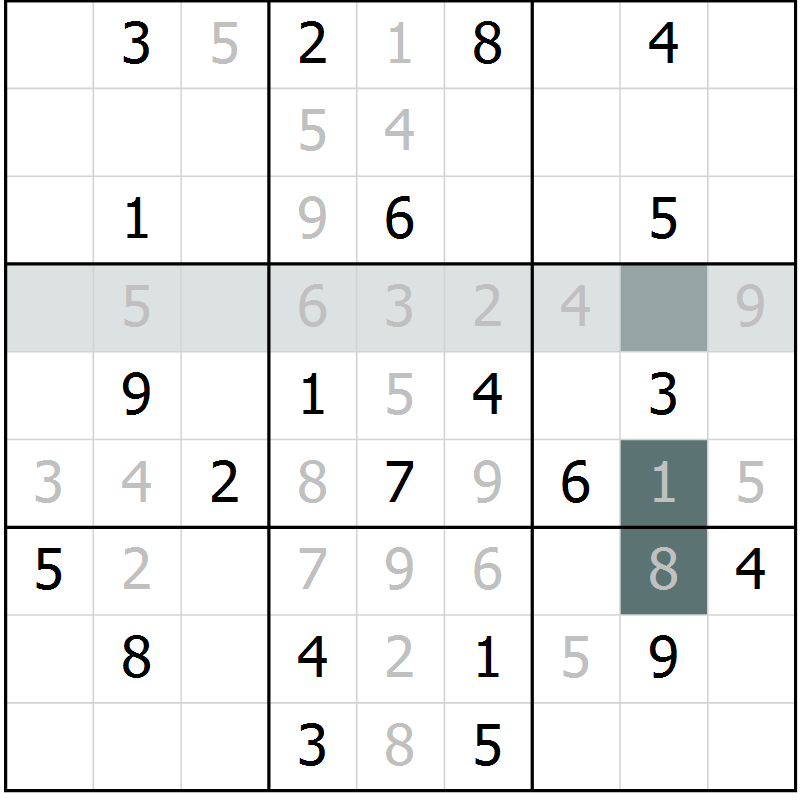 Position des candidats pour la solution de la Gr 3 page 6 du magazine de sudoku Virtuose n° 130