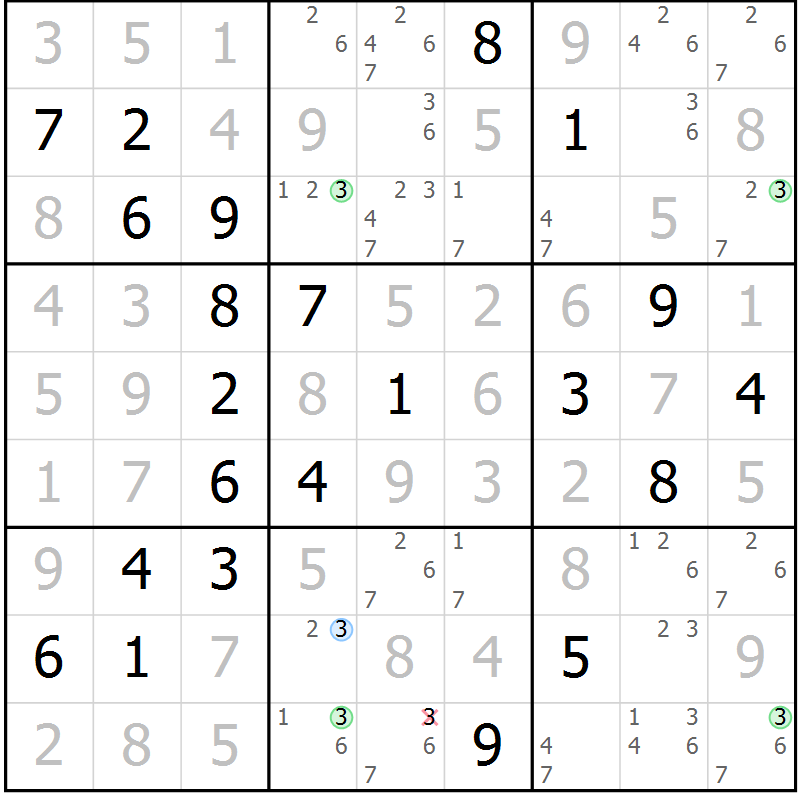 Position des candidats pour la solution de la Gr 31 page 34 du magazine de sudoku Virtuose n° 130