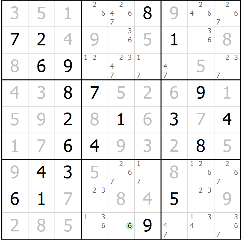 Position des candidats pour la solution de la Gr 31 page 34 du magazine de sudoku Virtuose n° 130