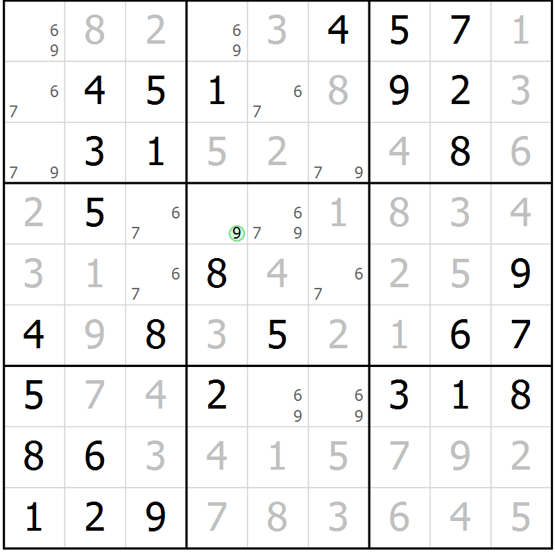 Position des candidats pour la solution de la Gr 33 page 36 du magazine de sudoku Virtuose n° 130