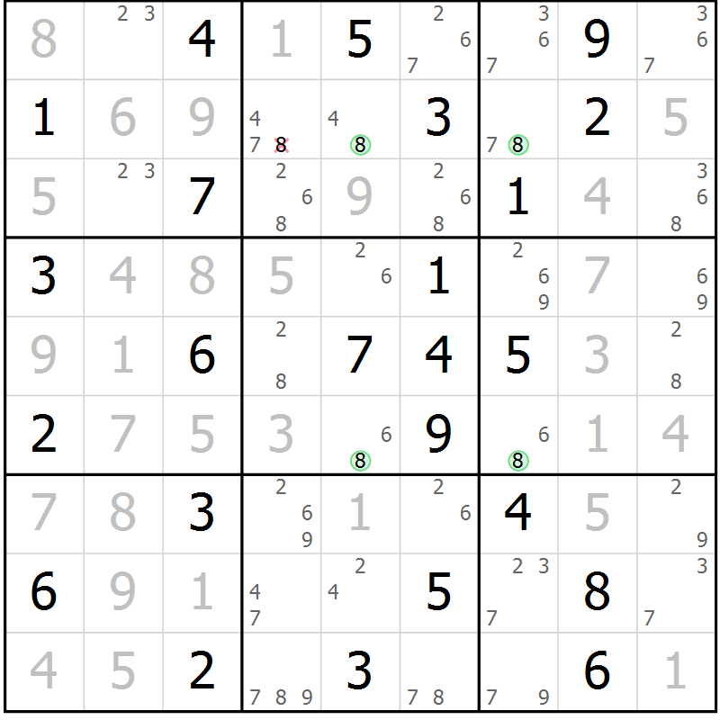 Position des candidats pour la solution de la Gr 35 page 38 du magazine de sudoku Virtuose n° 130