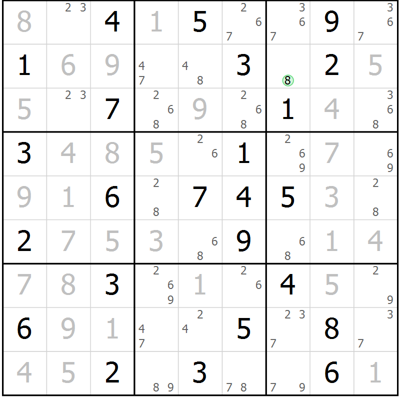 Position des candidats pour la solution de la Gr 35 page 38 du magazine de sudoku Virtuose n° 130