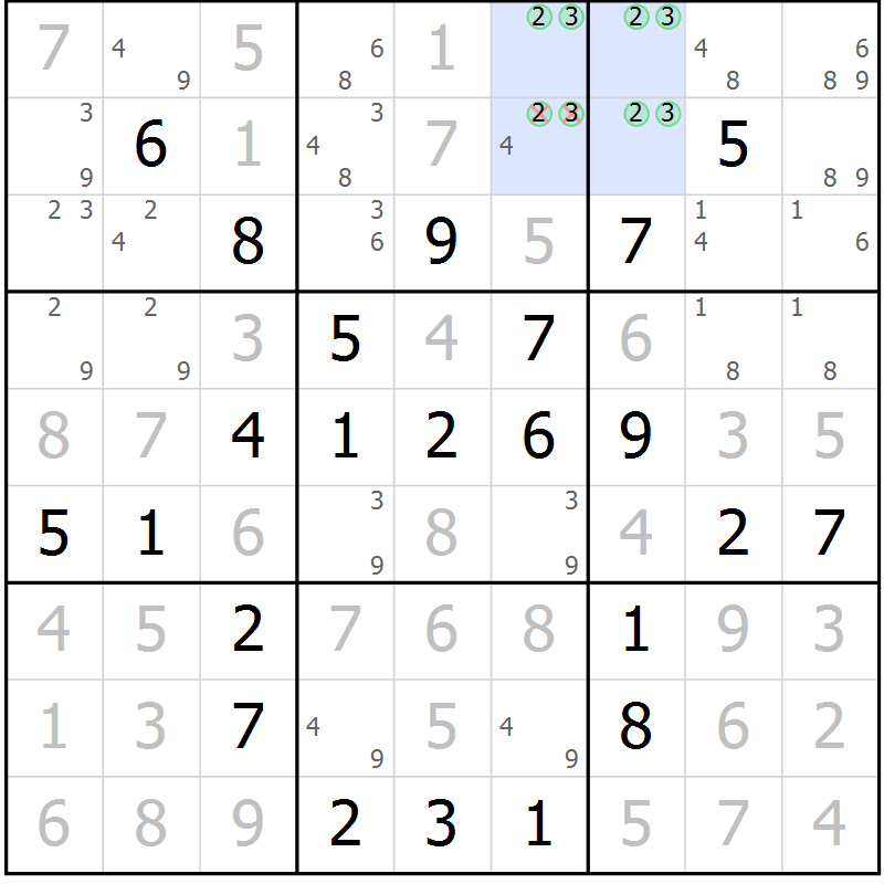 Position des candidats pour la solution de la Gr 37 page 40 du magazine de sudoku Virtuose n° 130
