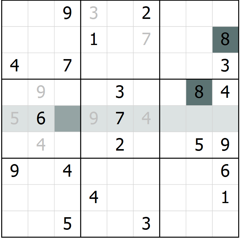Position des candidats pour la solution de la Gr 4 page 7 du magazine de sudoku Virtuose n° 130