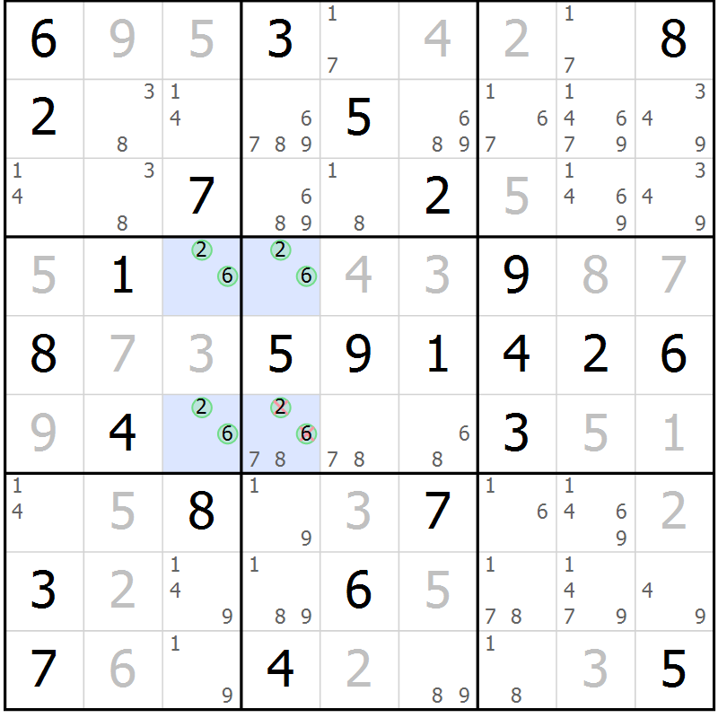 Position des candidats pour la solution de la Gr 48 page 51 du magazine de sudoku Virtuose n° 130