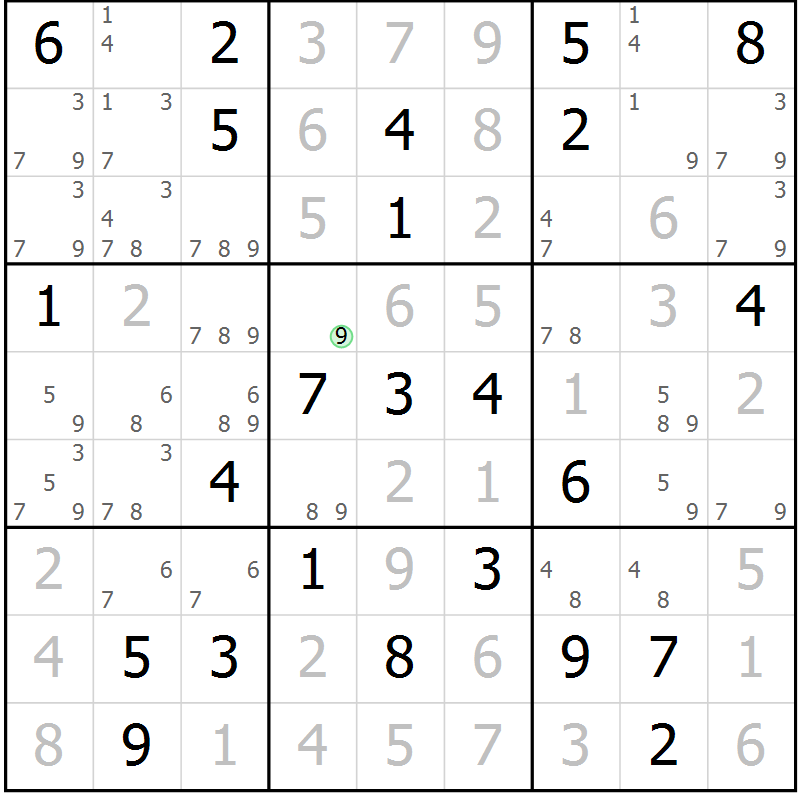 Position des candidats pour la solution de la Gr 55 page 58 du magazine de sudoku Virtuose n° 130