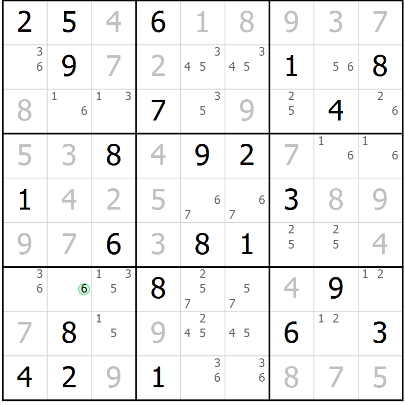 Position des candidats pour la solution de la Gr 60 page 63 du magazine de sudoku Virtuose n° 130