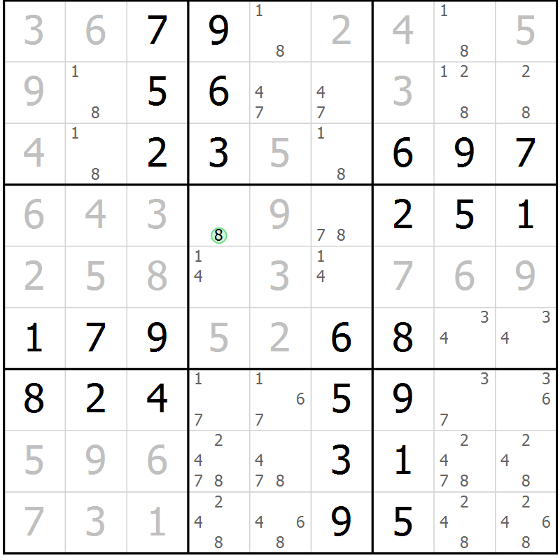 Position des candidats pour la solution de la Gr 62 page 65 du magazine de sudoku Virtuose n° 130
