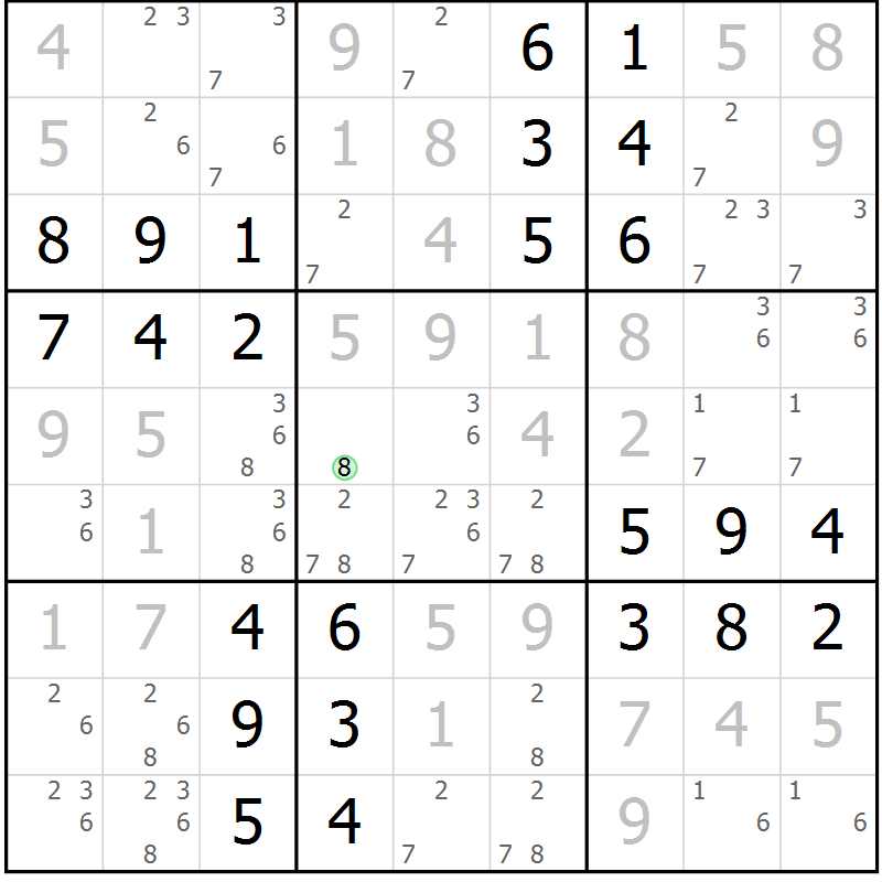 Position des candidats pour la solution de la Gr 63 page 66 du magazine de sudoku Virtuose n° 130