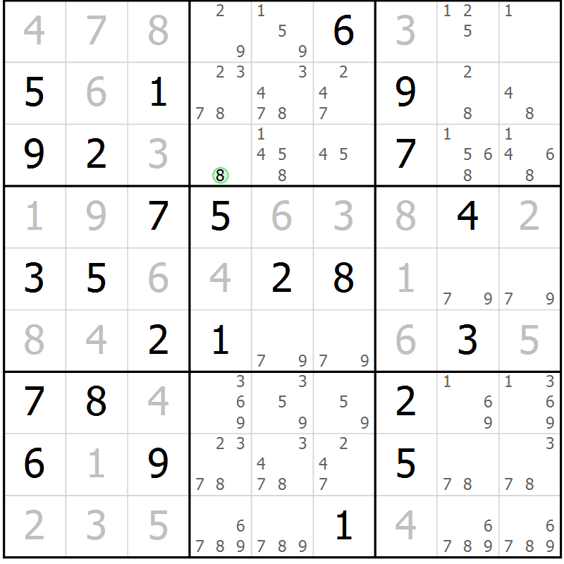 Position des candidats pour la solution de la Gr 66 page 69 du magazine de sudoku Virtuose n° 130