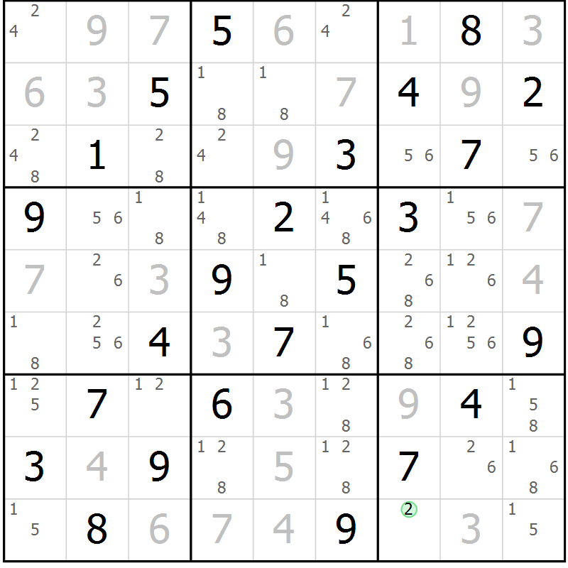 Position des candidats pour la solution de la Gr 67 page 70 du magazine de sudoku Virtuose n° 130