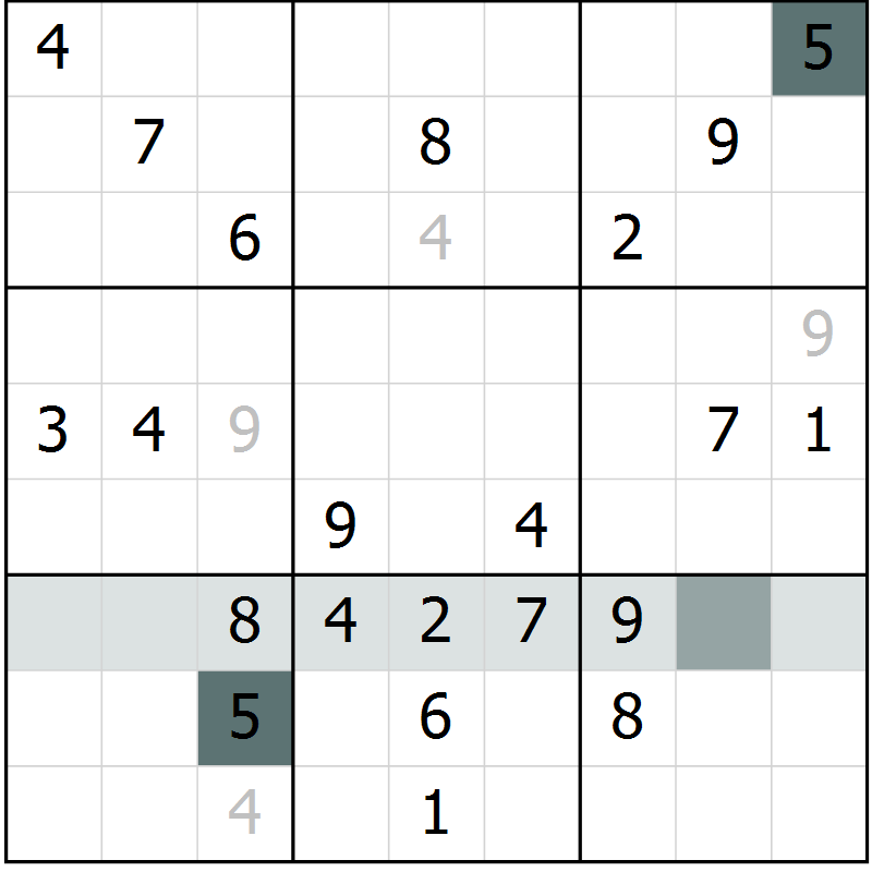 Position des candidats pour la solution de la Gr 8 page 11 du magazine de sudoku Virtuose n° 130