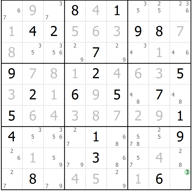Position des candidats pour la solution de la Gr 109 page 112 du magazine de sudoku Giga sudoku niv 6-8 n° 016