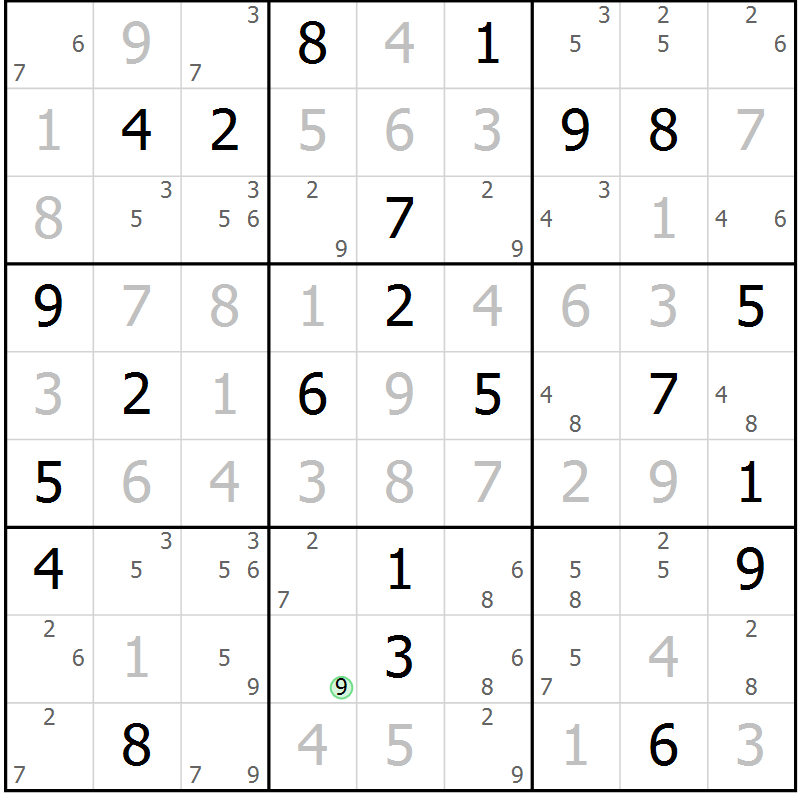 Position des candidats pour la solution de la Gr 109 page 112 du magazine de sudoku Giga sudoku niv 6-8 n° 016