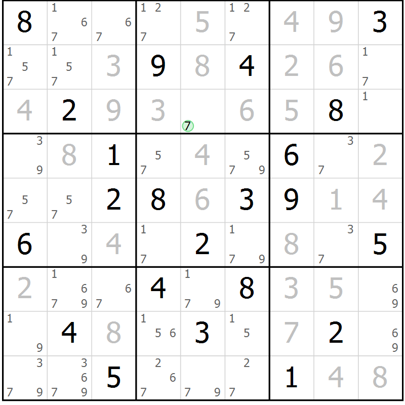 Position des candidats pour la solution de la Gr 110 page 113 du magazine de sudoku Giga sudoku niv 6-8 n° 016