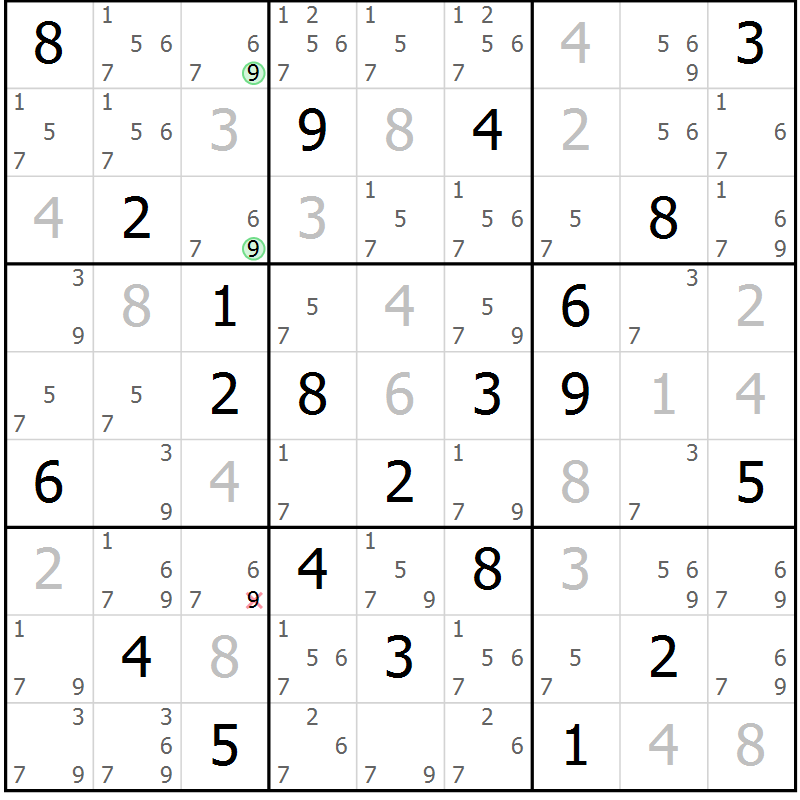 Position des candidats pour la solution de la Gr 110 page 113 du magazine de sudoku Giga sudoku niv 6-8 n° 016