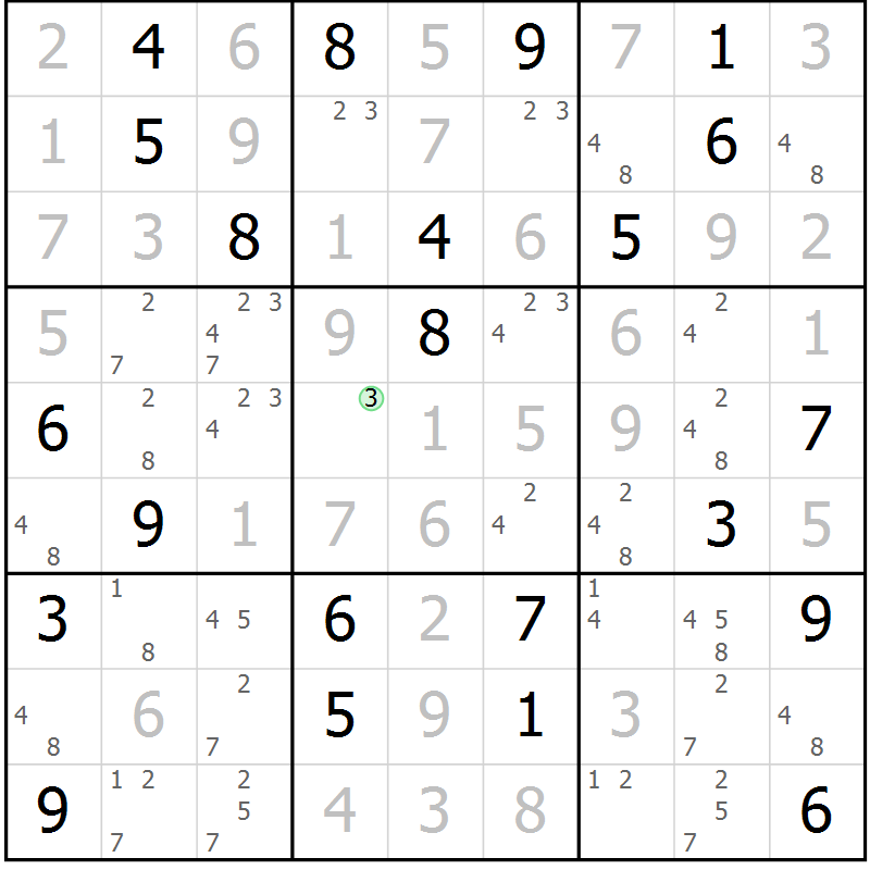 Position des candidats pour la solution de la Gr 112 page 115 du magazine de sudoku Giga sudoku niv 6-8 n° 016