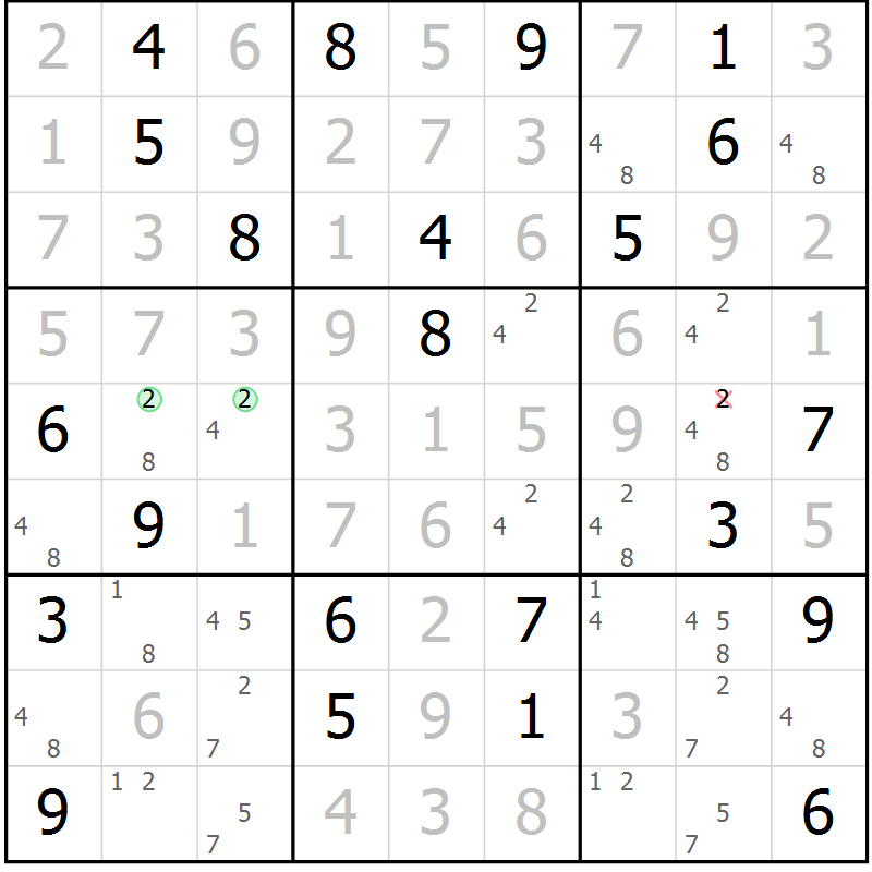 Position des candidats pour la solution de la Gr 112 page 115 du magazine de sudoku Giga sudoku niv 6-8 n° 016