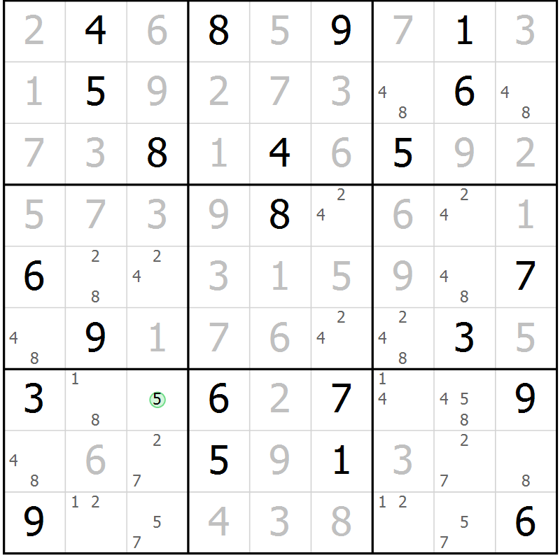 Position des candidats pour la solution de la Gr 112 page 115 du magazine de sudoku Giga sudoku niv 6-8 n° 016