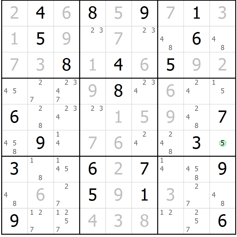 Position des candidats pour la solution de la Gr 112 page 115 du magazine de sudoku Giga sudoku niv 6-8 n° 016