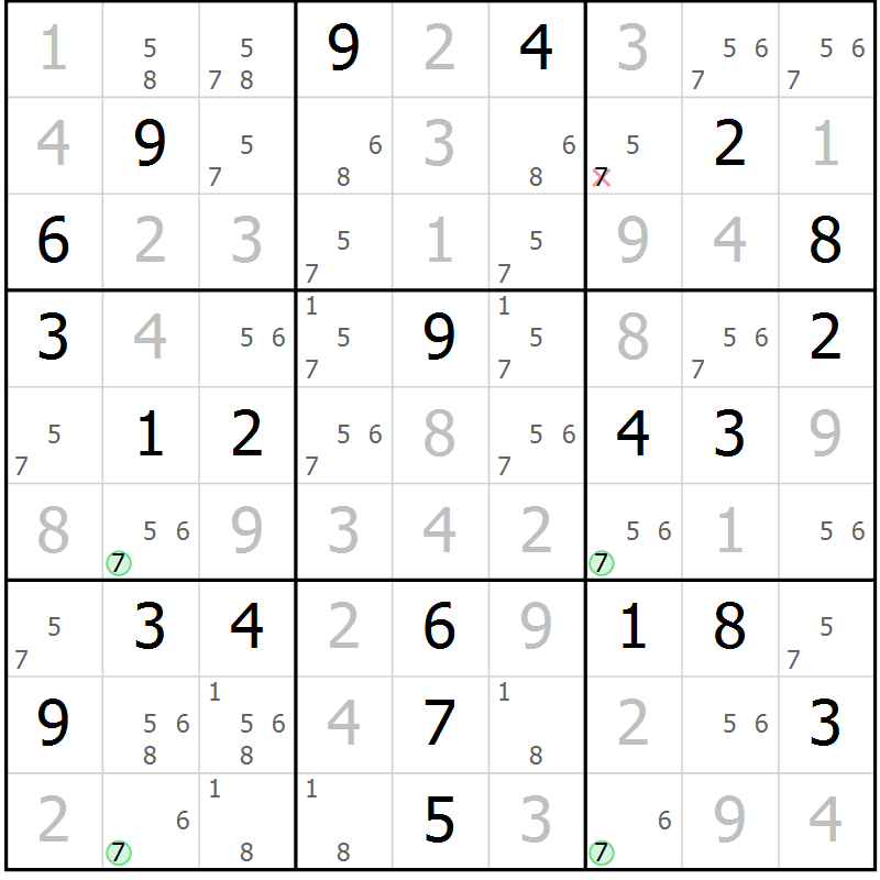 Position des candidats pour la solution de la Gr 117 page 120 du magazine de sudoku Giga sudoku niv 6-8 n° 016