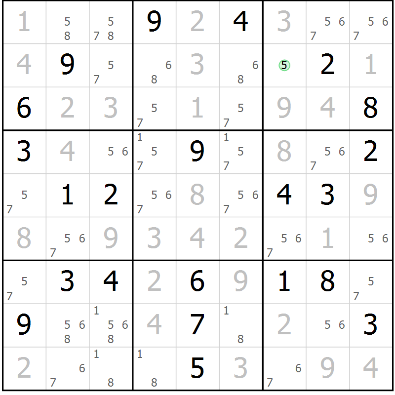Position des candidats pour la solution de la Gr 117 page 120 du magazine de sudoku Giga sudoku niv 6-8 n° 016