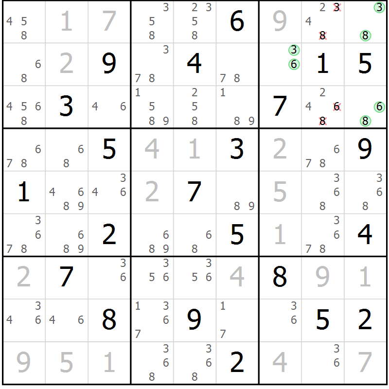 Position des candidats pour la solution de la Gr 127 page 130 du magazine de sudoku Giga sudoku niv 6-8 n° 016