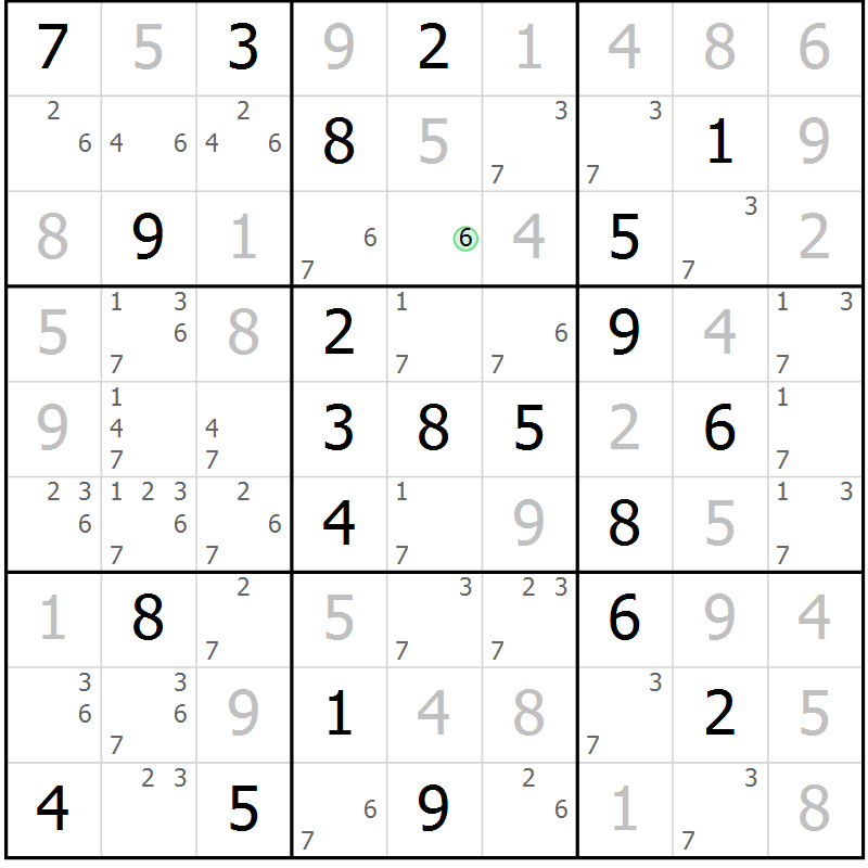 Position des candidats pour la solution de la Gr 130 page 133 du magazine de sudoku Giga sudoku niv 6-8 n° 016