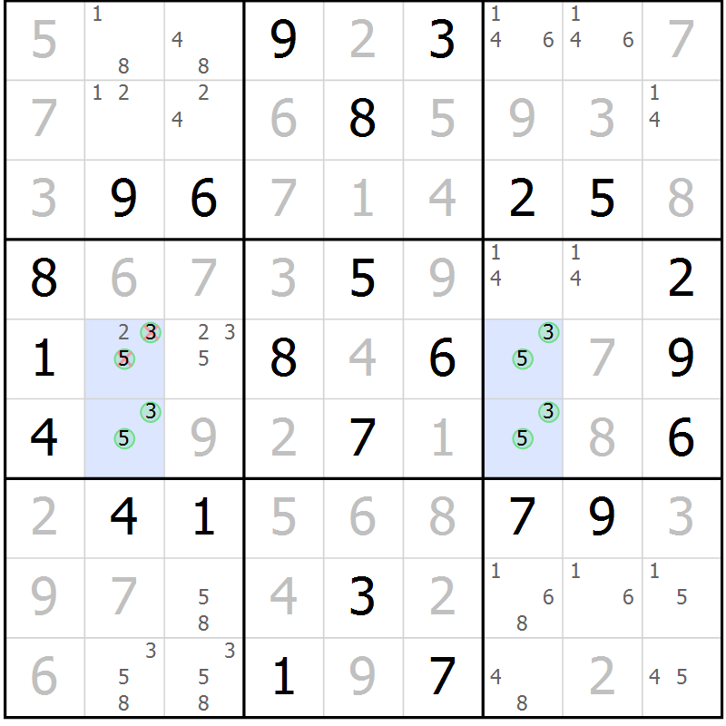 Position des candidats pour la solution de la Gr 24 page 27 du magazine de sudoku Giga sudoku niv 6-8 n° 016
