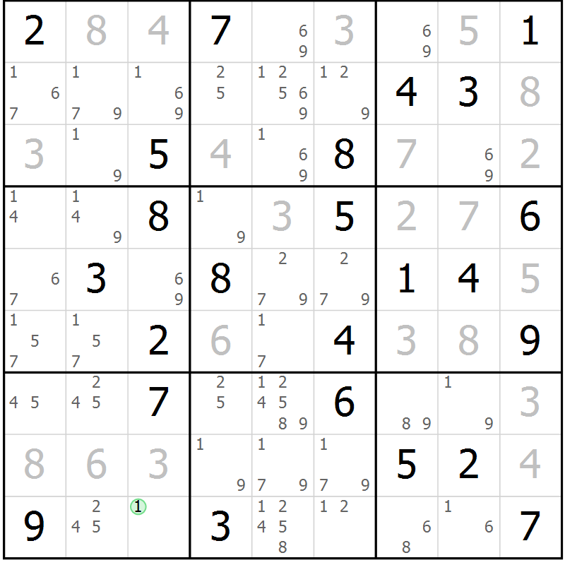 Position des candidats pour la solution de la Gr 37 page 40 du magazine de sudoku Giga sudoku niv 6-8 n° 016