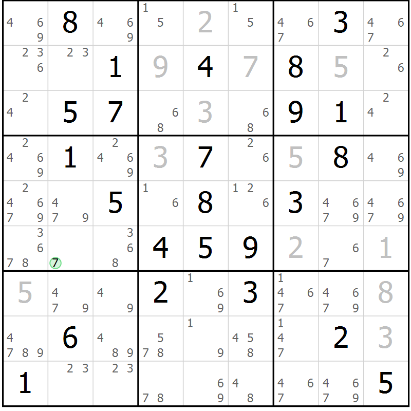 Position des candidats pour la solution de la Gr 42 page 45 du magazine de sudoku Giga sudoku niv 6-8 n° 016