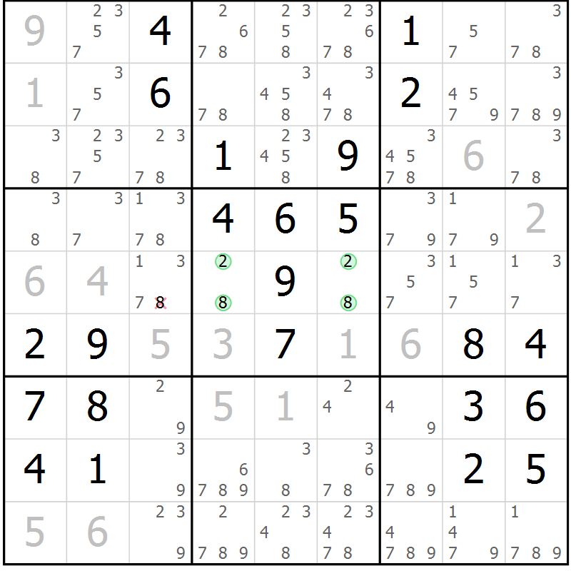Position des candidats pour la solution de la Gr 47 page 50 du magazine de sudoku Giga sudoku niv 6-8 n° 016