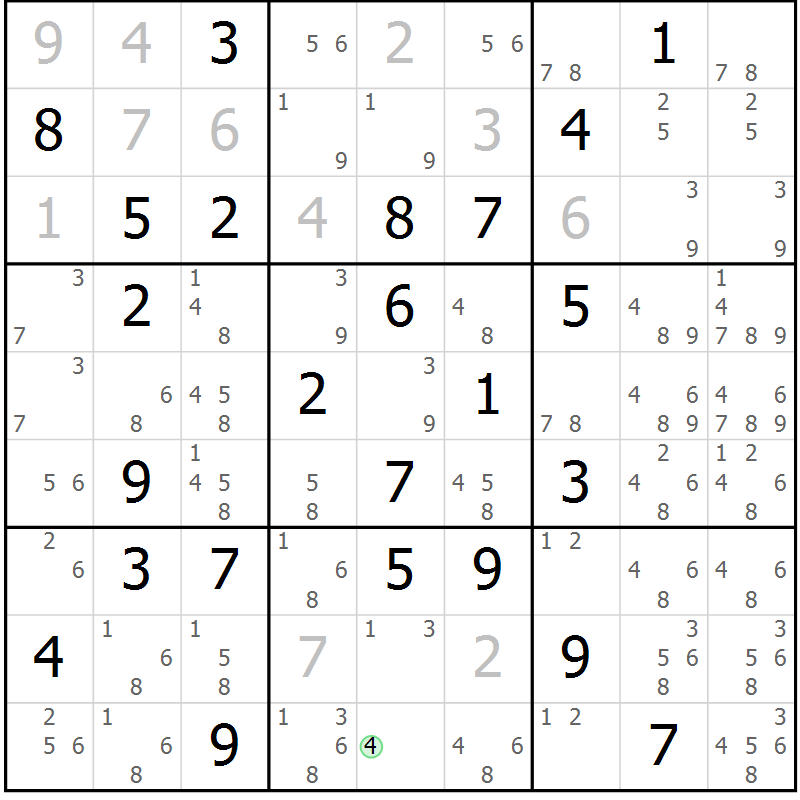 Position des candidats pour la solution de la Gr 48 page 51 du magazine de sudoku Giga sudoku niv 6-8 n° 016