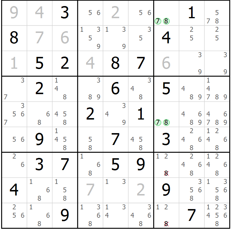 Position des candidats pour la solution de la Gr 48 page 51 du magazine de sudoku Giga sudoku niv 6-8 n° 016