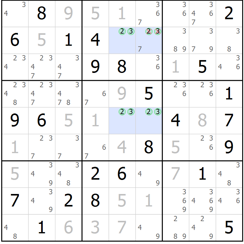 Position des candidats pour la solution de la Gr 49 page 52 du magazine de sudoku Giga sudoku niv 6-8 n° 016