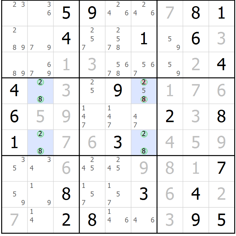 Position des candidats pour la solution de la Gr 67 page 70 du magazine de sudoku Giga sudoku niv 6-8 n° 016