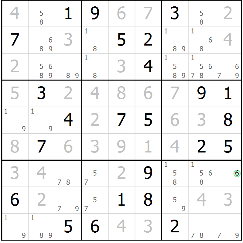 Position des candidats pour la solution de la Gr 78 page 81 du magazine de sudoku Giga sudoku niv 6-8 n° 016